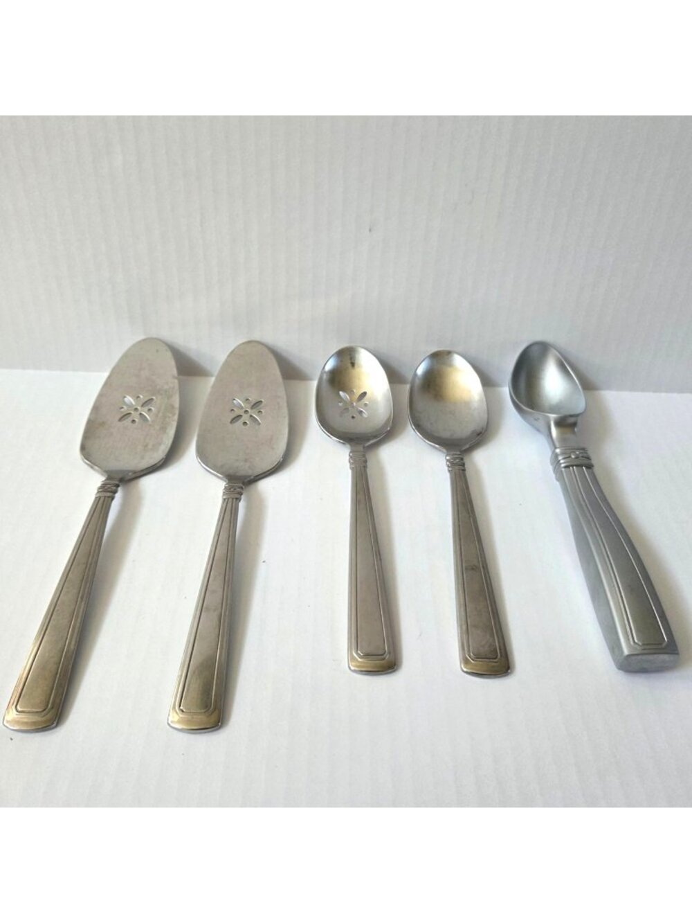 Longaberger Flatware Serving & Slotted Spoon Ice Cream Scoop Pie Lot 5 READ